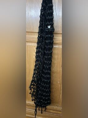 Bebe Black And Silver Infinity Scarf